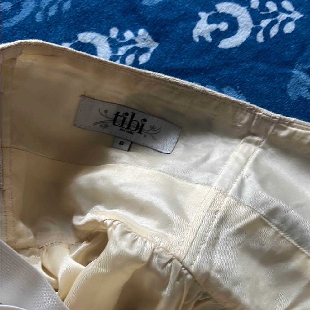 Tibi cotton Elegant Cream and Black Floral Dress - lined - Picture 6 of 6